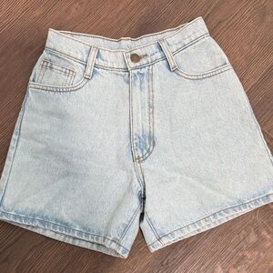 Los Angeles Apparel Light Wash Denim Jean Shorts